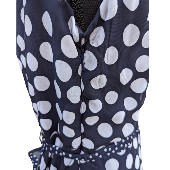 Sandra Darren Sleeveless Polkadot Chiffon Dress 10 - Picture 3 of 16